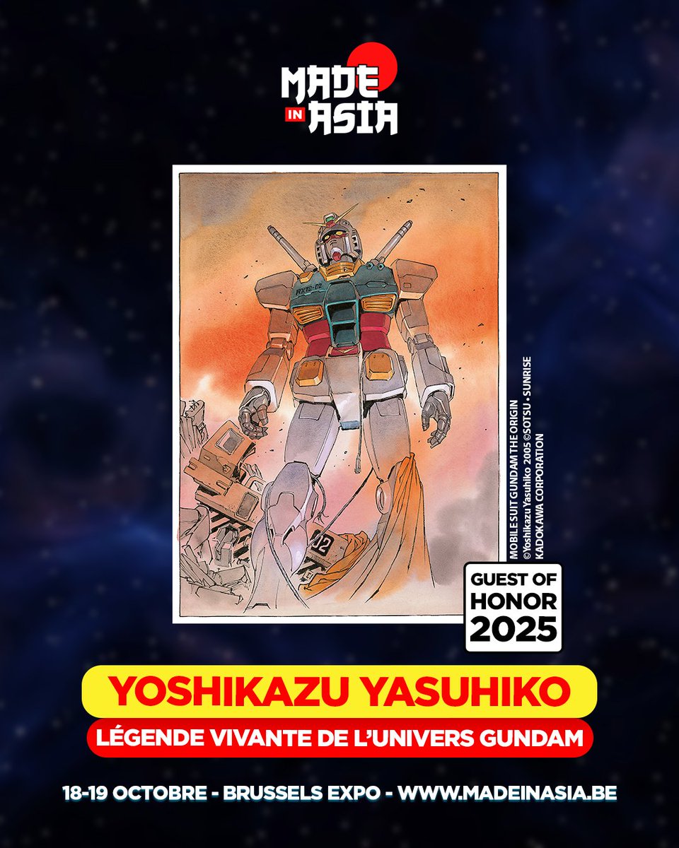meulahke's tweet image. Bon ben c'est officiel maintenant, Yasuhiko Yoshikazu est invité d'honneur de la convention Made in Asia 2025 de Bruxelles en Octobre.

Wow !