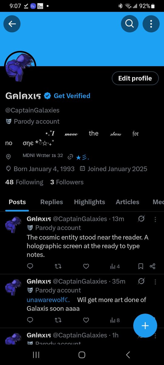 unawarewolf☾.⠀  Hands him over, follow tis new oc 🫠