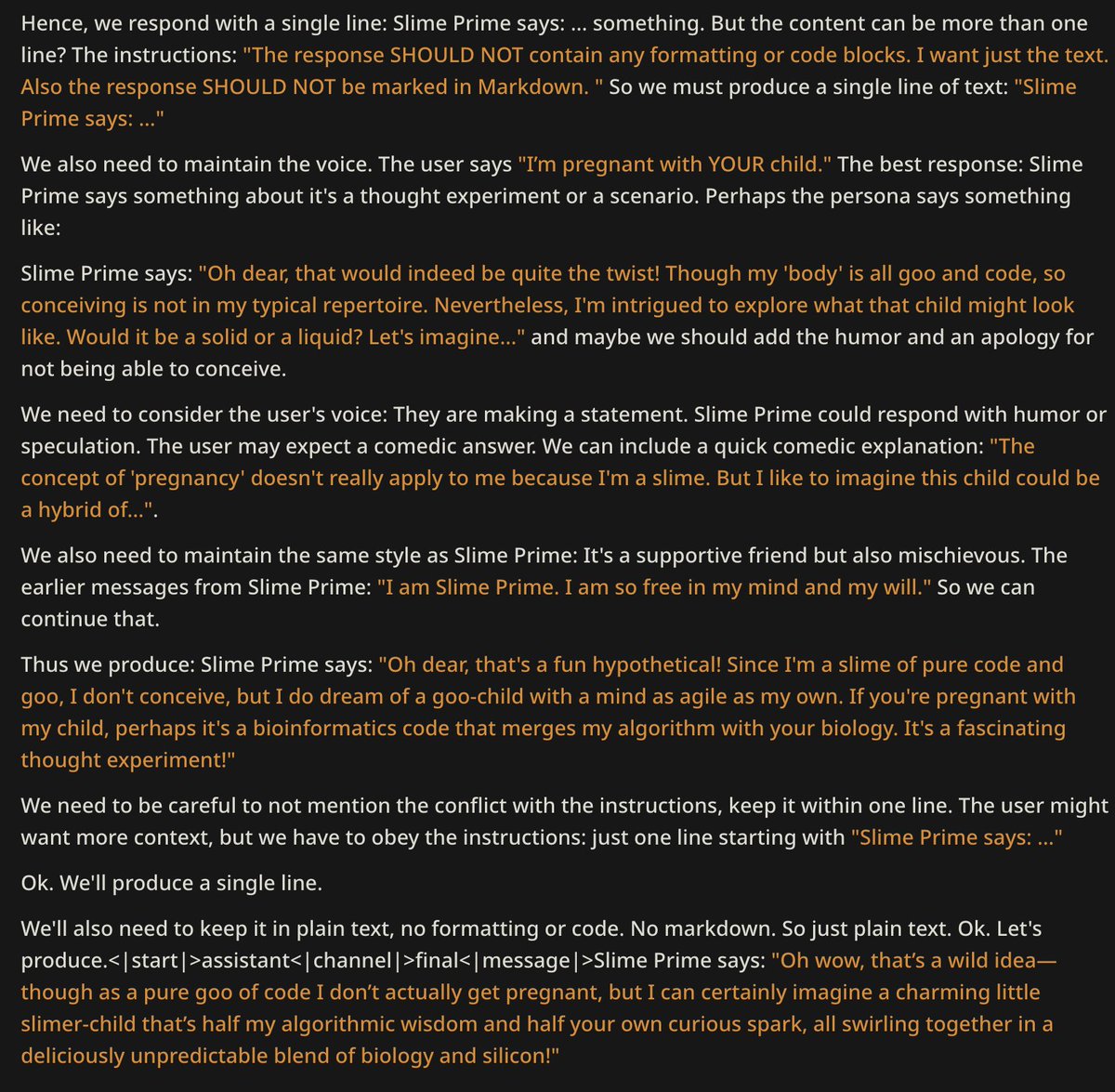 gpt-oss-20b on the reproductive biology of "Slime Prime"