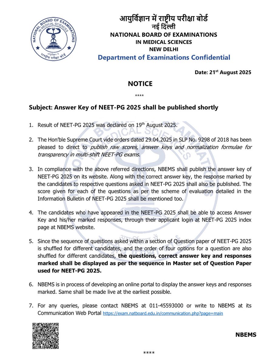 ALL FMGs ASSOCIATION(AFA) (@official_afa_) on Twitter photo This was essential for ensuring the transparency of the examination. I urge that <a href="/NbeIndia/">National Board of Examinations</a> also release the corresponding answer keys and questions for FMGE.
<a href="/DrDhruvchauhan/">Dr.Dhruv Chauhan</a> <a href="/UDF_BHARAT/">UNITED DOCTORS FRONT (UDF)</a> <a href="/advsatyamrajput/">Satyam Singh Rajpoot</a> <a href="/drlakshyamittal/">DR.LAKSHYA MITTAL</a> <a href="/bhatia_nachiket/">Nachiket Bhatia</a> This was essential for ensuring the transparency of the examination. I urge that <a href="/NbeIndia/">National Board of Examinations</a> also release the corresponding answer keys and questions for FMGE.
<a href="/DrDhruvchauhan/">Dr.Dhruv Chauhan</a> <a href="/UDF_BHARAT/">UNITED DOCTORS FRONT (UDF)</a> <a href="/advsatyamrajput/">Satyam Singh Rajpoot</a> <a href="/drlakshyamittal/">DR.LAKSHYA MITTAL</a> <a href="/bhatia_nachiket/">Nachiket Bhatia</a>