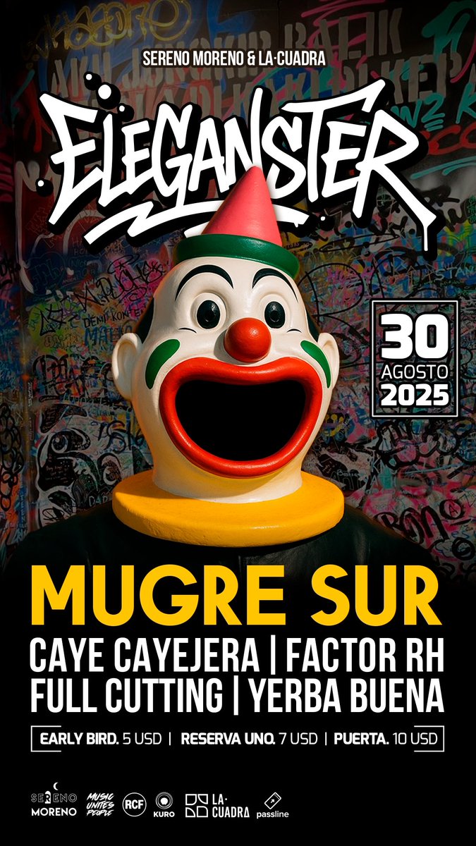 MCFACTORRH's tweet photo. FACTOR RH RAP HC severo toque "ELEGANSTER" 
30.08.25 Sereno Moreno / La Cuadra - Quito, EC. 
South America Hit&amp;Trip / Underground Music 
Thanks for support 🎤 

#RAP #Hardcore #rapmusic #HipHop #hiphopculture #TheGetDown #FactorRH #FRH #SouthAmerica #Ecuador #Quito https://t.co/LMzzS2AYGH