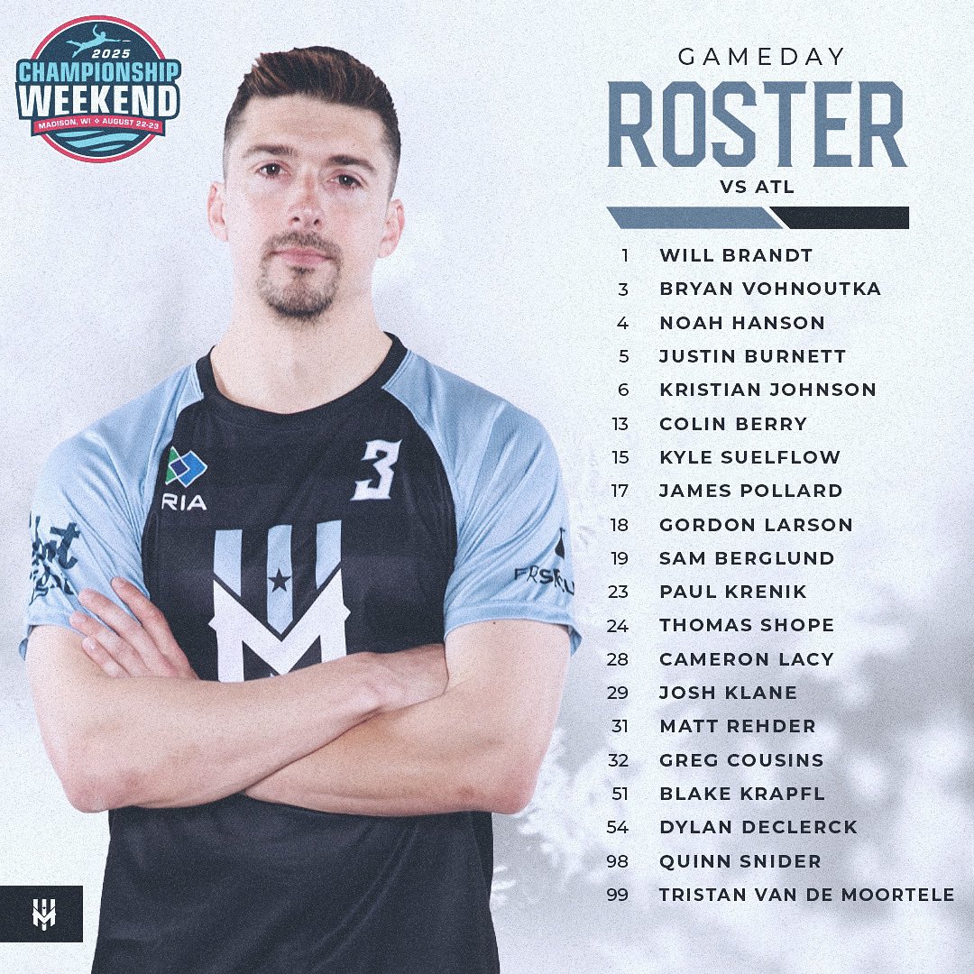 Set for Championship Weekend 🏆

Our 20 ready to take on the Atlanta Hustle in the UFA Semi-Final.

#bundleup #letsgochill #runitback