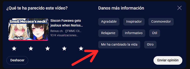 Qué son estas opciones de Youtube? XD