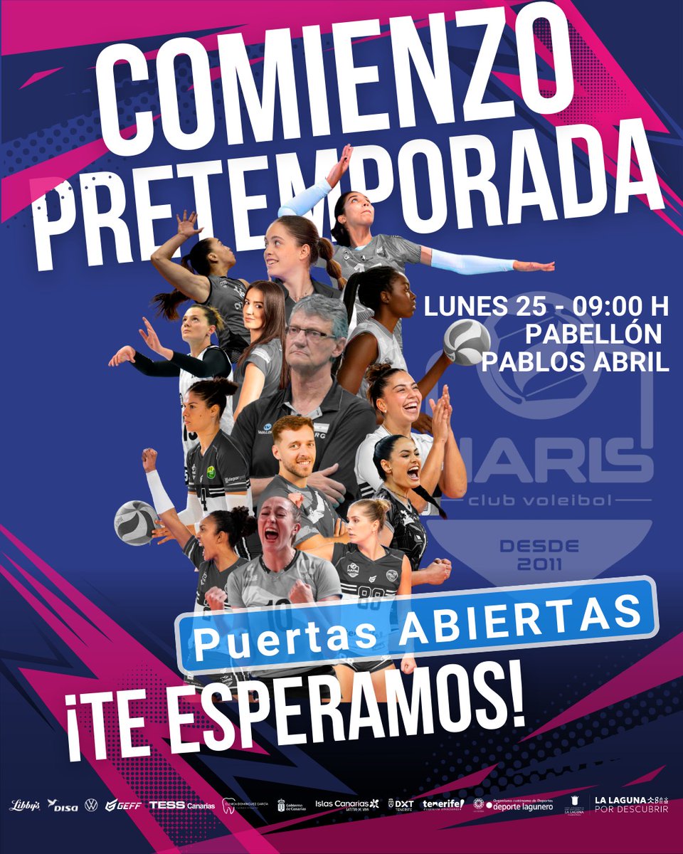 🏐 Este lunes 25 arranca la pretemporada  ¡con puertas abiertas! 💙

📍Pablos Abril
🕕 09:00h

Ven y vive el inicio de una temporada en comunidad.
#TenerifeDespiertaEmociones #VisitTenerife #ActivaTuVida #DeporteParaTi #LigaIberdrolaVB #UnaComunidadUnLegado #SomosHaris