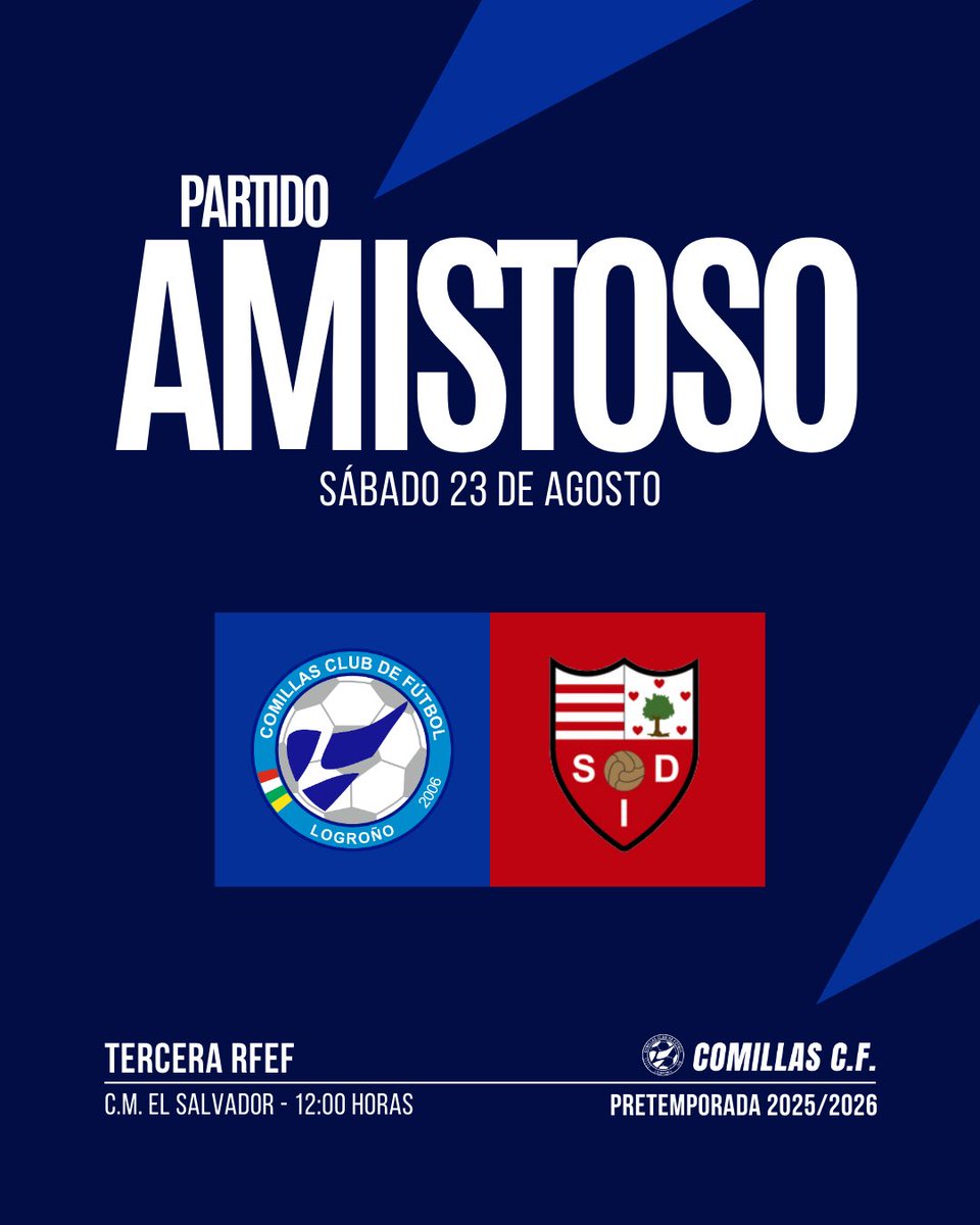 Comillas CF Logroño (@comillascf) on Twitter photo 🤝 Amistoso | Este sábado 23 de agosto disputaremos ante el <a href="/indautxu_sd/">SD Indautxu</a> nuestro tercer test de pretemporada.
📍 C.M. El Salvador
🕚 12:00 horas 🤝 Amistoso | Este sábado 23 de agosto disputaremos ante el <a href="/indautxu_sd/">SD Indautxu</a> nuestro tercer test de pretemporada.
📍 C.M. El Salvador
🕚 12:00 horas