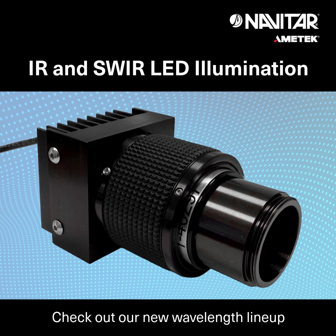 NEW LED Illumination systems in IR (880 nm / 970 nm) and SWIR (1100 – 1550 nm) wavelengths now available!

🛒Visit store.navitar.com/imaging-soluti…
 #LEDIllumination #SWIR #IRLighting #MachineVision #IndustrialImaging