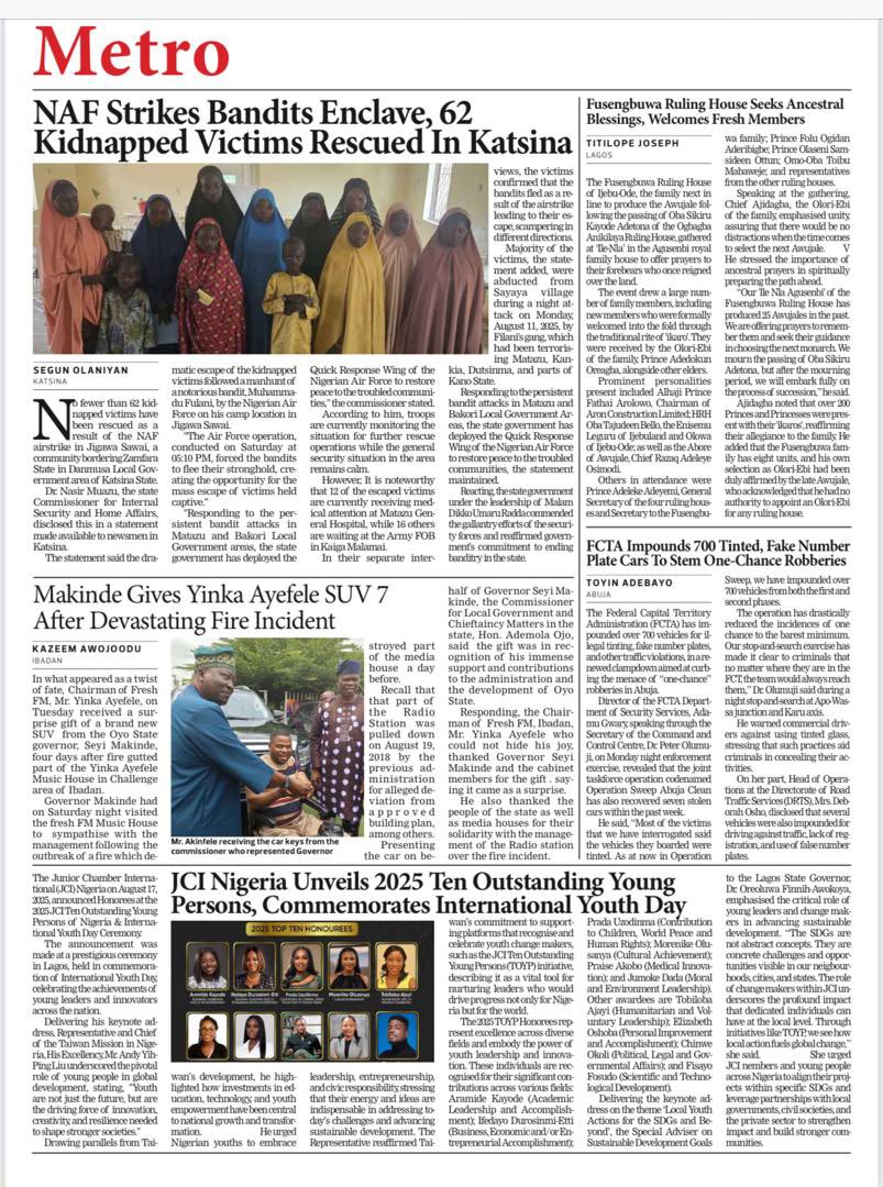 We’re excited to share that the 2025 JCI Nigeria TOYP &amp; IYD Ceremony has made it to the press! 

The publication highlights our commitment to celebrating youth excellence, fostering innovation, and driving impactful conversations that shape the future of Nigeria.
