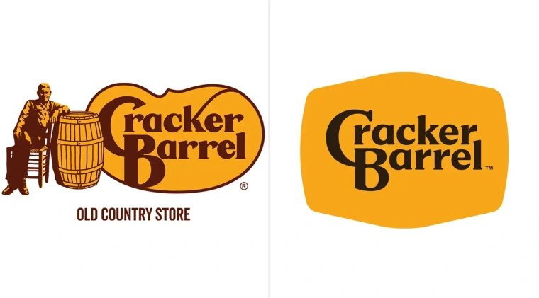 JoePCunningham's tweet image. I can't believe Cracker Barrel removed the cracker and his barrel from the logo.