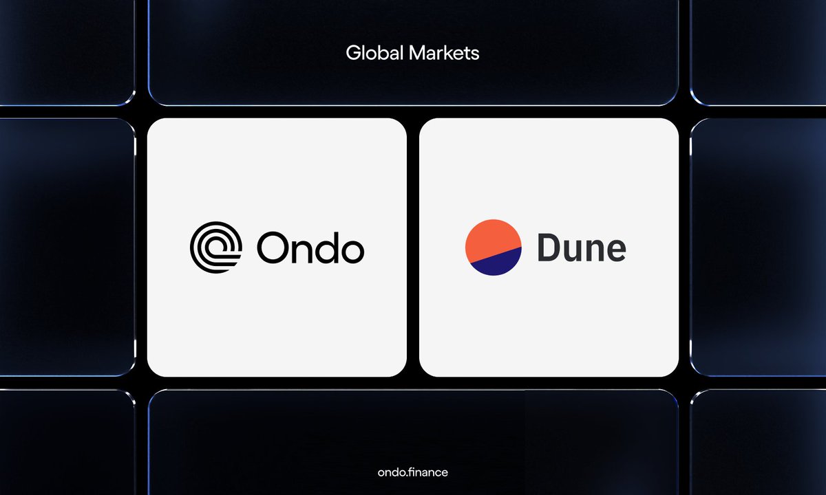 The Global Markets Alliance expands with @Dune. Dune is a leading platform  for onchain data, trusted by over 1 million users monthly across 100+  blockchains. Through Datashare and Sim, Dune serves as