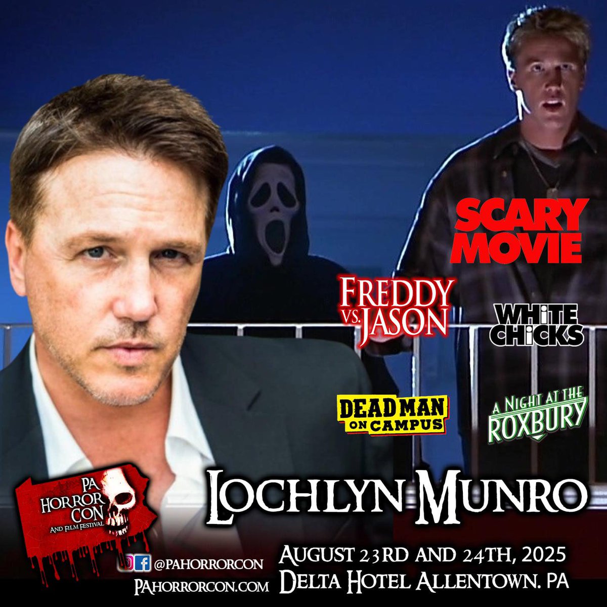 Come meet <a href="/LochlynMunro/">Lochlyn Munro 🪼</a> at PA Horror Con in Allentown, PA this weekend! Visit pahorrorcon.com for tickets and information.