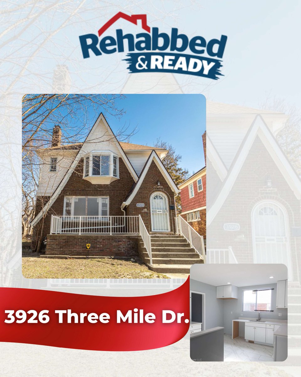 ✨ Freshly renovated &amp; move-in ready! ✨
Check out 3926 Three Mile Dr. — a beautiful Rehabbed &amp; Ready home with modern updates, charm, &amp; space to grow.

Want to make it yours? Visit the Open House on Sunday, August 24 and check it out! 
#DLBA #RehabbedAndReady #DetroitRealEstate