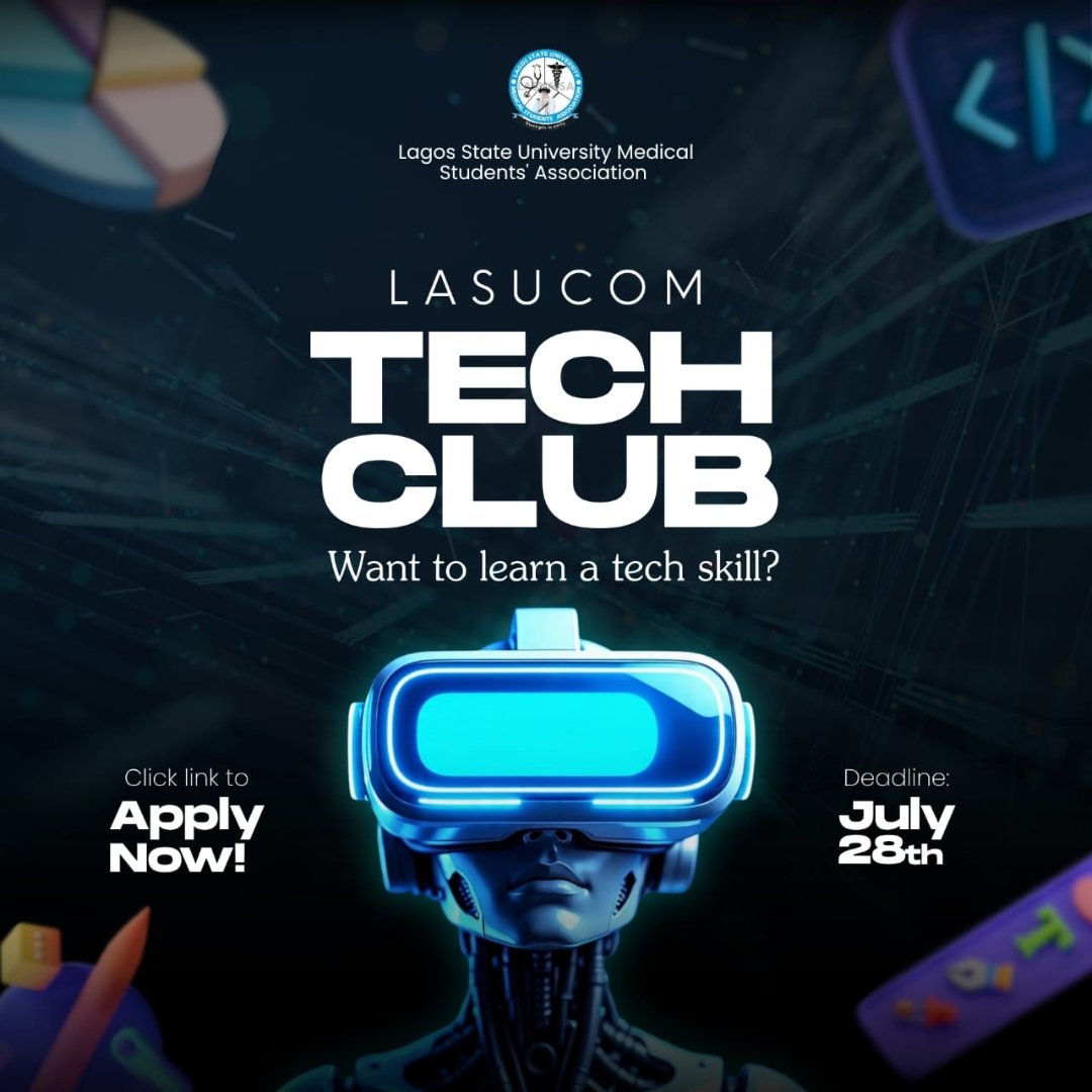 LasucomTechClub's tweet image. The LASUCOM TECH CLUB is open for applications for new and returning members! Whether you&apos;re interested in Graphics Design, UI/UX, Data Analysis, Cybersecurity, or Software Programming, this is your chance to join a community of innovators.
Apply here 👉 docs.google.com/forms/d/e/1FAI…