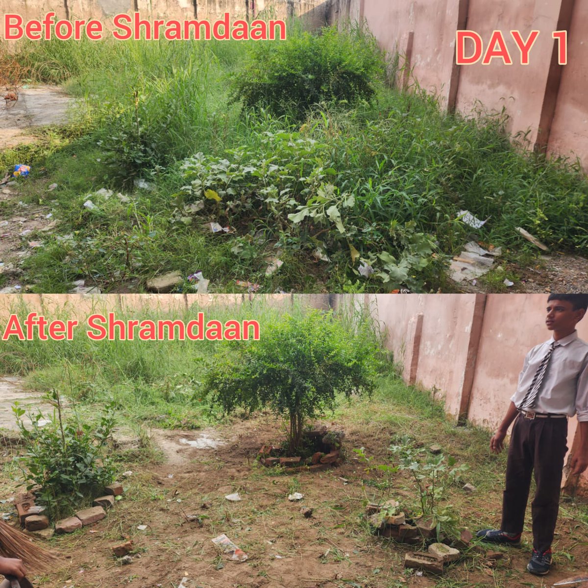 rsbv1002198's tweet photo. "From clutter to cleanliness ✨💪
 #Shramdaan shows the power of teamwork &amp; dedication 🌱🙌
#SwachhBharat #CommunityService"
@gupta_rekha
@ashishsood_bjp 
@Dir_Education 
@RenuGupta_2906 https://t.co/tBejfxLg27