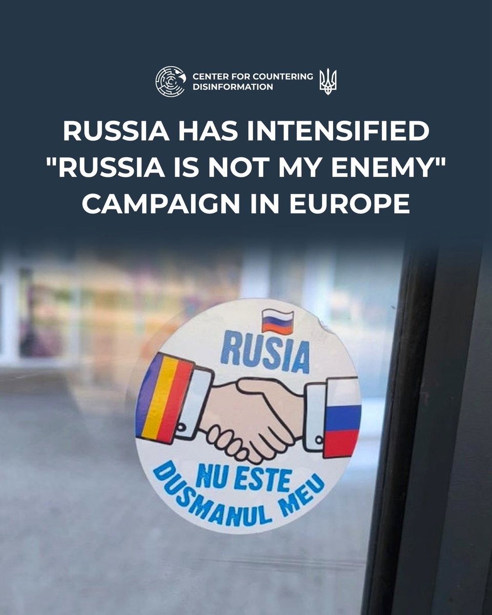 ⚡️russia has launched a propaganda campaign in Europe called “russia is not my enemy,” which has now reached Romania.

Stickers with this message are appearing in cities, as part of the kremlin’s hybrid campaign to create the illusion of a “peaceful partnership.”