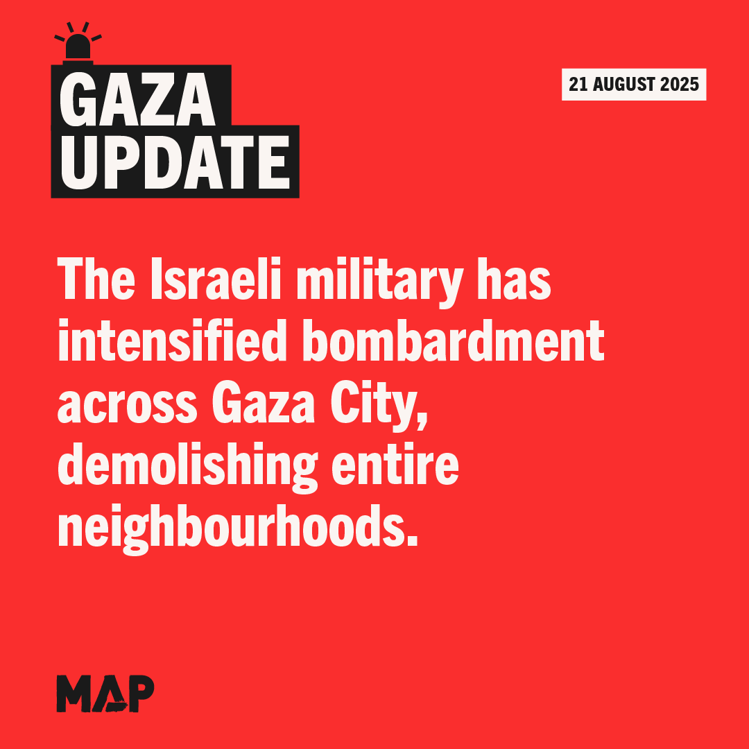 🚨 Israel has announced its plan to invade and expel all Palestinians from Gaza City in a matter of days.

This marks a critical point in Israel's genocide and occupation of Gaza.