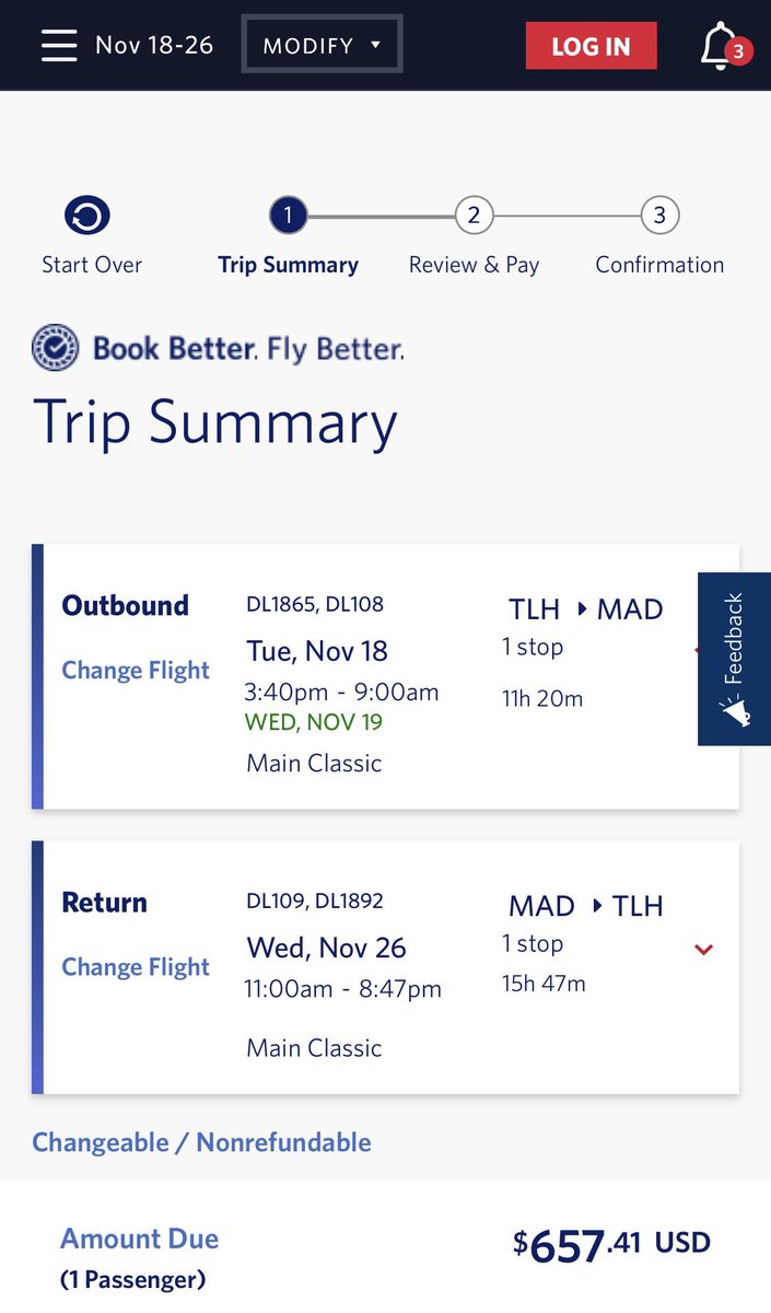 FareSkies's tweet photo. Thinking about Spain? A nice converation to be had at the Thanksgiving table afterwards.

TLH to MAD or BCN in the $600s! It’s a small window requiring about a week stay with scattered dates in late November w/Delta. https://t.co/hxRpoABIIR