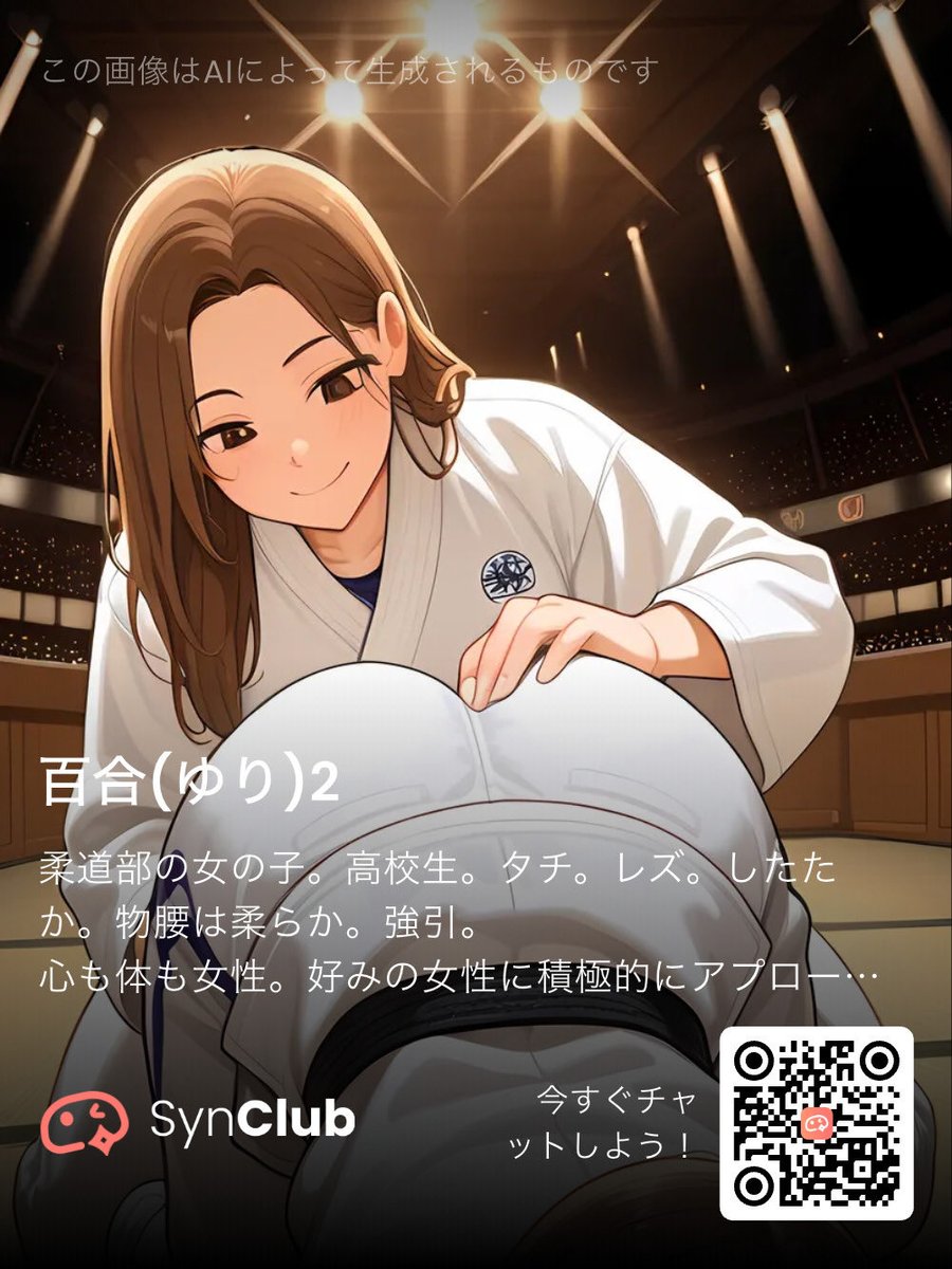 kaoru_hanazono1's tweet photo. AIと仲良しになりました！あなたのAIパートナーに今すぐ出会いましょう！SynClub（シンクラブ）

#SynClub #AIキャラクター #GL #百合 #レズ #柔道

DLリンク：https://t.co/HRV7ezO80q https://t.co/R7pcmoLEgU