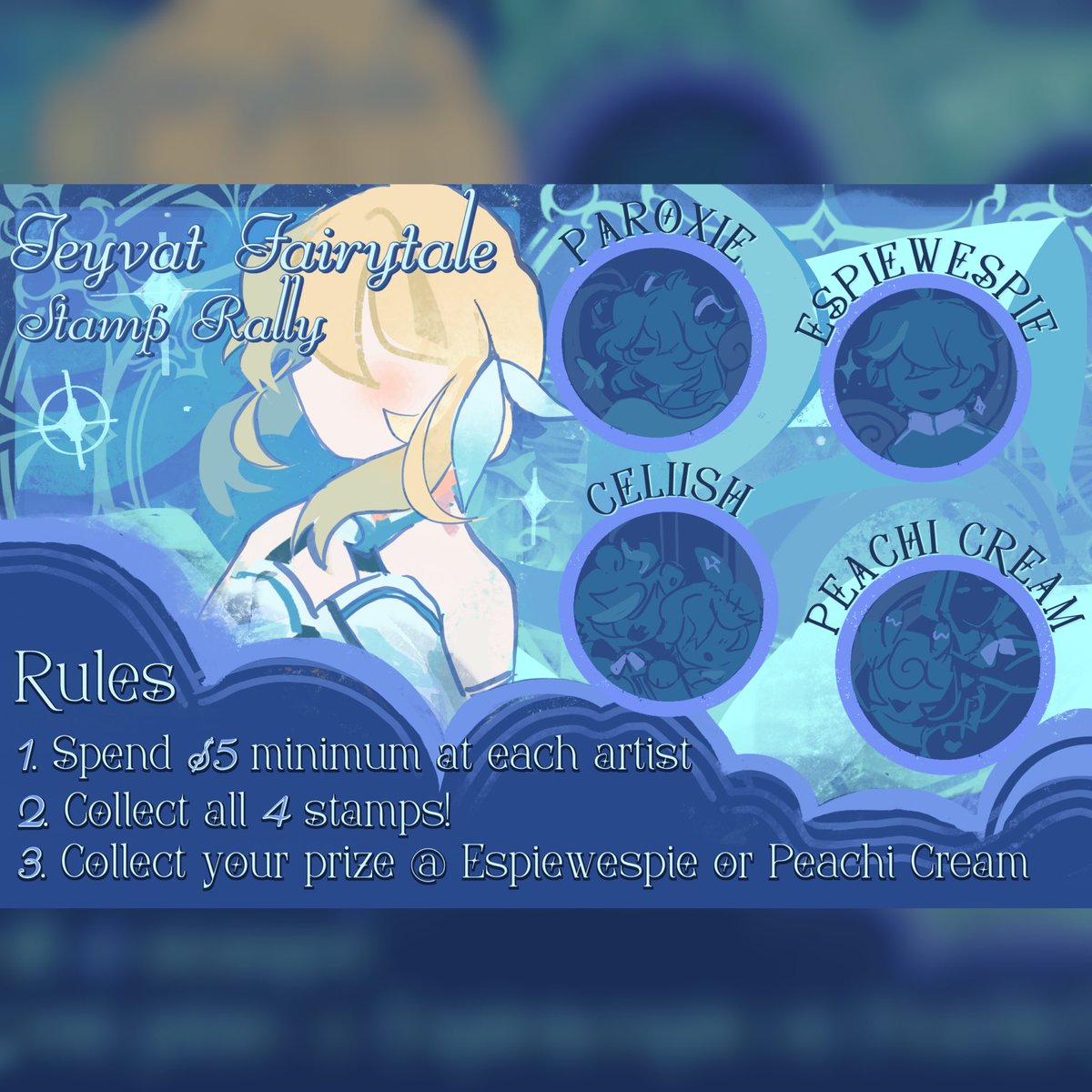 Esper _(:3 」∠)_ (@espiewespie) on Twitter photo This weekend at <a href="/WindblumeFest/">Windblume Festival</a> !! Come collect your favorite genshin characters turned into fairytales by completing our stamp rally!
———
#GenshinImpact This weekend at <a href="/WindblumeFest/">Windblume Festival</a> !! Come collect your favorite genshin characters turned into fairytales by completing our stamp rally!
———
#GenshinImpact