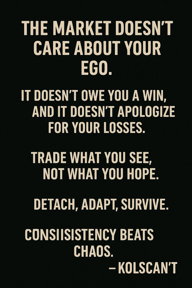 Detach from the ego. Trade with clarity, not hope. Survival first, profits second.
#KolscantCommunity #TradingWisdom #Crypto"
