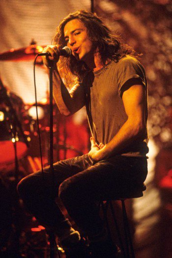 Eddie Vedder during Pearl Jam’s MTV Unplugged Special, 1992