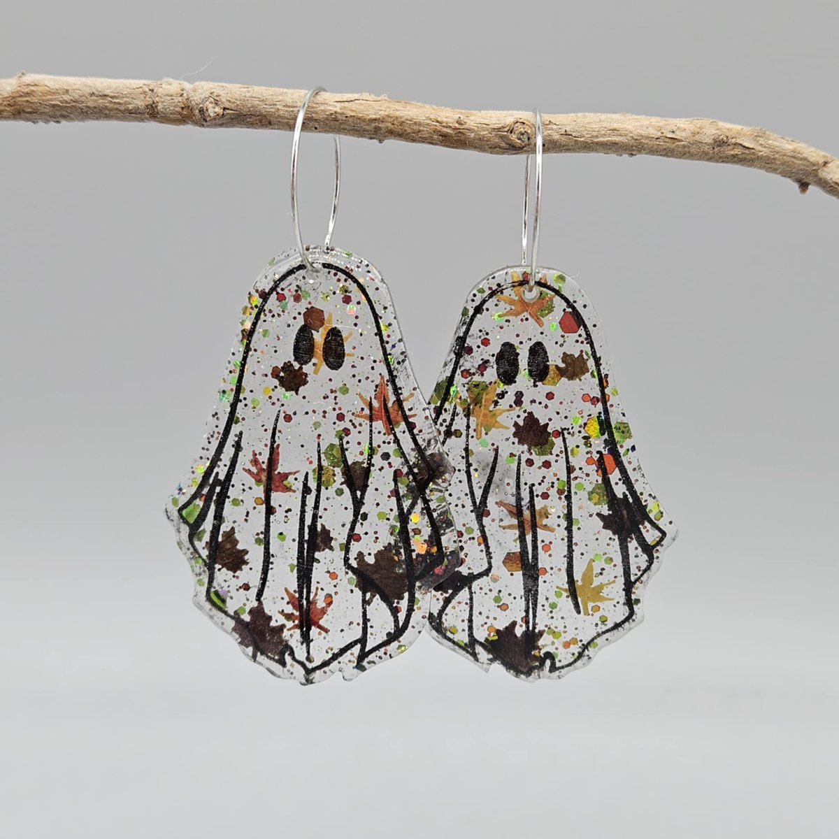 Autumnal Ghost Earrings, Ghost Earrings, Resin ... - Folksy folksy.com/items/8545338-… #newonfolksy