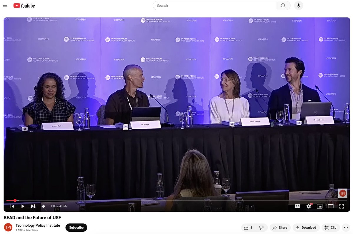 techpolicyinst's tweet image. ⏯️ TPI Aspen Forum 2025 Full Video Available! ⏯️  BEAD and the Future of USF with David Brodian, Janice Hauge, James Prieger, Brandy Reitter, and Scott Wallsten #tpiaspen Watch it now --&amp;gt; youtube.com/watch?v=j62WsM…