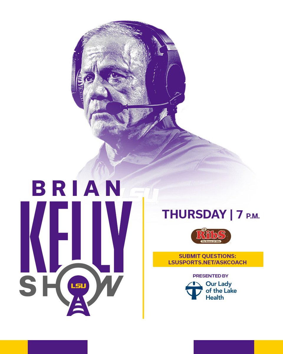 Chris Blair 🐅🎙 (@lsutigersvoice) on Twitter photo See ya tonight at 7.
<a href="/LSUfootball/">LSU Football</a> <a href="/ololhealth/">Our Lady of the Lake</a> <a href="/TJRibsAcadian/">TJ Ribs- Acadian</a> <a href="/LSUradio/">LSU Sports Radio Network 🐅📻</a> #LSU See ya tonight at 7.
<a href="/LSUfootball/">LSU Football</a> <a href="/ololhealth/">Our Lady of the Lake</a> <a href="/TJRibsAcadian/">TJ Ribs- Acadian</a> <a href="/LSUradio/">LSU Sports Radio Network 🐅📻</a> #LSU