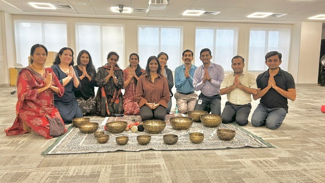 Finding calm in the workday, our India team came together for an on-site sound healing session. The restorative experience created harmony and balance, supporting our commitment to providing a healthy workplace. Thanks to our HR team and Prudent for facilitating.
