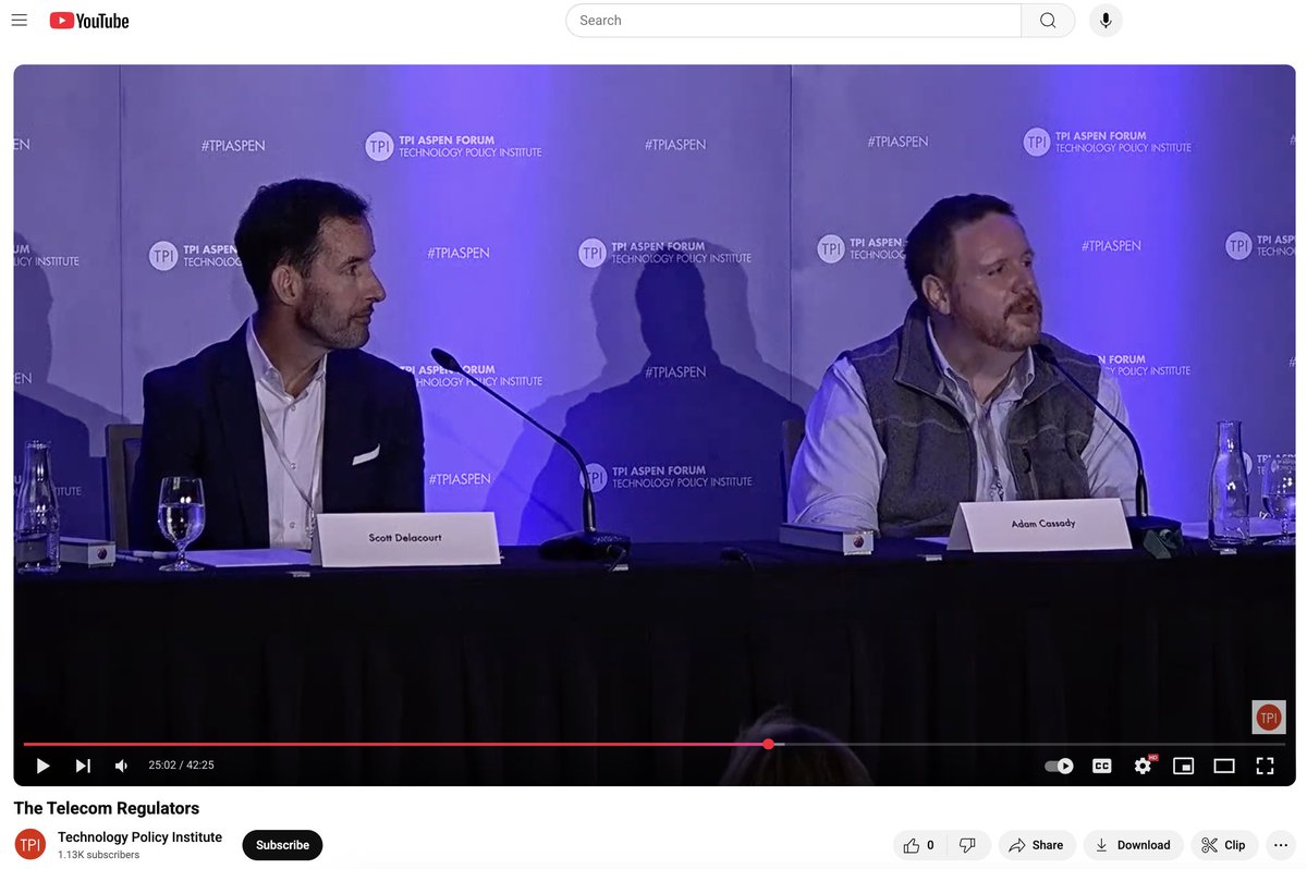 techpolicyinst's tweet image. ⏯️ TPI Aspen Forum 2025 Full Video Available! ⏯️ The Telecom Regulators with Adam Cassady, Scott Delacourt, Nathan Simington, and Bryan Tramont #tpiaspen Watch it now --&amp;gt; youtube.com/watch?v=xV7fLL…