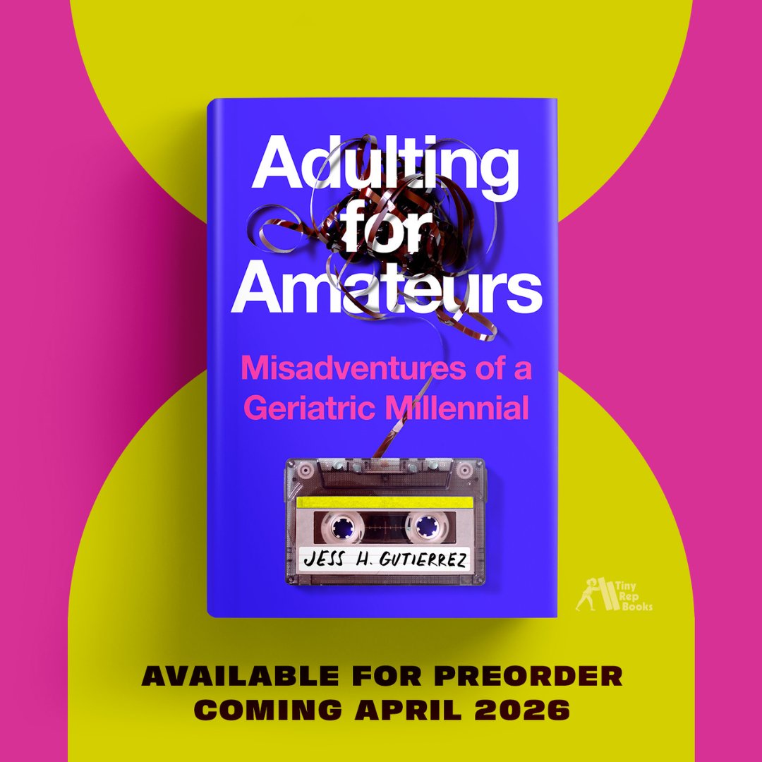 TinyRepBooks (@tinyrepbooks) on Twitter photo COVER REVEAL 💜💛 From <a href="/arkiejesswrites/">Jess H. Gutierrez</a>, author of A PRODUCT OF GENETICS (AND DAY DRINKING), comes a rowdy and hilarious new collection of essays, ADULTING FOR AMATEURS!
Preorder your copy: bit.ly/adultingforama… COVER REVEAL 💜💛 From <a href="/arkiejesswrites/">Jess H. Gutierrez</a>, author of A PRODUCT OF GENETICS (AND DAY DRINKING), comes a rowdy and hilarious new collection of essays, ADULTING FOR AMATEURS!
Preorder your copy: bit.ly/adultingforama…