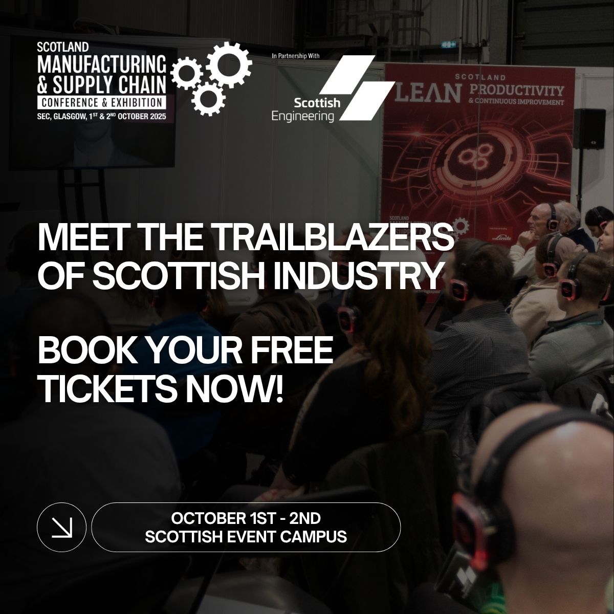 The future of Scottish manufacturing starts here. ⚡

Tackle productivity, resilience &amp; innovation all in one place.
#SMSC2025

📍 SEC Glasgow | 🗓️ Oct 1–2 | 🎟️ Register free: 
bit.ly/44w58Cd