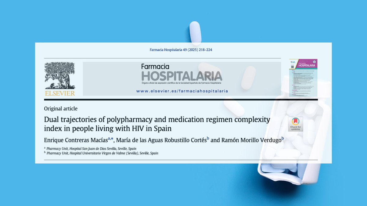 Farmacia Hospitalaria (@farm_hosp) on Twitter photo 📌🇬🇧 Study identifies polypharmacy and complexity trajectories in people with HIV. Data enabling more personalized interventions for HIV patients.
➡️ revistafarmaciahospitalaria.es/es-dual-trajec…
<a href="/GrupoAF_VIH_SEF/">GrupoAF_VIH_SEFH</a> #RevistaFarmaciaHospitalaria 📌🇬🇧 Study identifies polypharmacy and complexity trajectories in people with HIV. Data enabling more personalized interventions for HIV patients.
➡️ revistafarmaciahospitalaria.es/es-dual-trajec…
<a href="/GrupoAF_VIH_SEF/">GrupoAF_VIH_SEFH</a> #RevistaFarmaciaHospitalaria