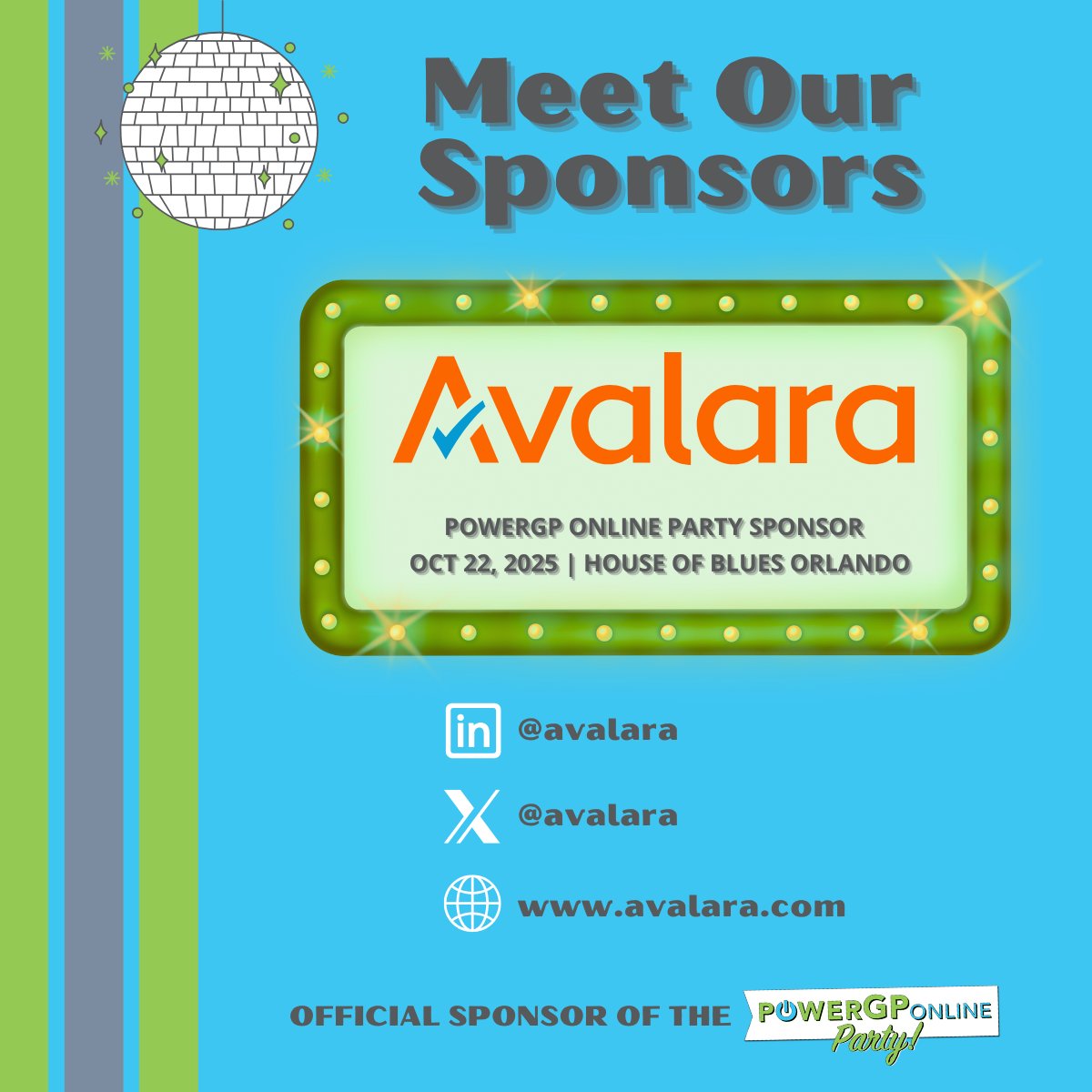 PowerGPOnline's tweet photo. Avlalara is proud to support the Dynamics GP community and the PowerGP Online Party! Avalara helps Dynamics GP users reduce risk and simplify sales tax compliance—so you can focus more on your business and less on tax. 

#PowerGPOnline #Avalara #DynamicsGPCommunity https://t.co/TXqyEd0Jls