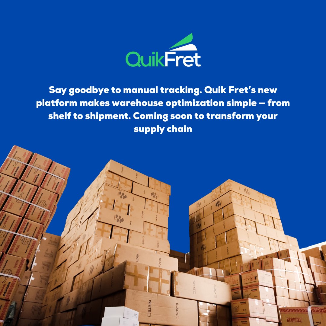 QuikfretRw's tweet photo. Tired of manual tracking? We've got you!

Quik Fret’s new platform makes warehouse optimization simple — from shelf to shipment. Coming soon to transform your supply chain. 

See more on website: https://t.co/PBFGNKbJlW https://t.co/tCmu7bqUP6