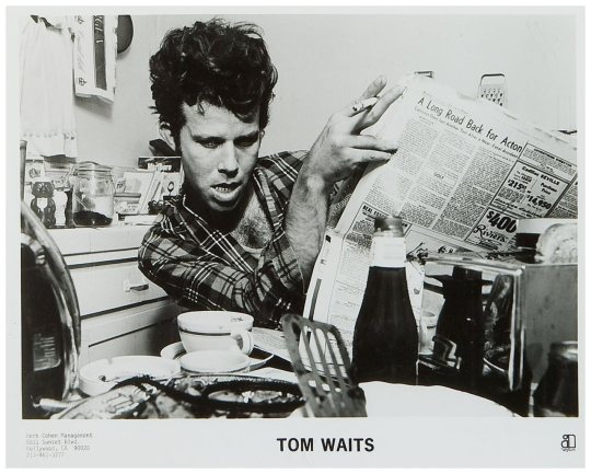 BillPourquoimec's tweet photo. Tom Waits 1979–80 publicity photo in kitchen by Greg Gorman https://t.co/eiGUNowg3L