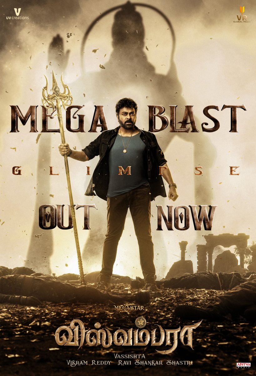 UV_Creations's tweet photo. His MASS and AURA will take over the universe 💥💥

#MegaBlastGlimpse from #Vishwambhara (Tamil) out now ❤‍🔥
▶️ https://t.co/8erJUiqE3v

#VishwambharaTamil - MEGA MASS BEYOND the UNIVERSE Grand Release by the #VRGlobalMedia in Summer 2026.

Happy Birthday MEGASTAR @KChiruTweets  ✨

#HBDMegaStarChiranjeevi
MEGASTAR @KChiruTweets @trishtrashers @DirVassishta @mmkeeravaani @AshikaRanganath @kapoorkkunal @roymouni @ImPuneetIssar @NaiduChota @AbhishekOfficl @UV_Creations @AAArtsOfficial @TheVishwambhara @adityamusic