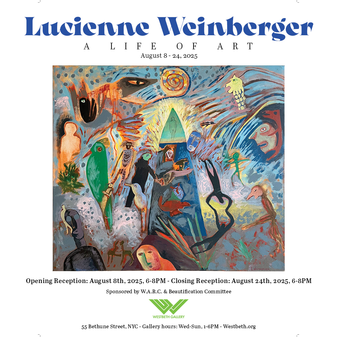 Westbeth's tweet photo. LUCIENNE closes Sunday; MOVIE  RRR; MICHAEL MOSS; NASHEET WAITS ;KARIN BATTEN, ROBERT BUNKIN, CAPLAN AND CIARROCCHI, SUPPER;  FOOD BAG; NEVER TOO OLD - https://t.co/bWAsLoUZbT https://t.co/ZMJhUnm5Oa