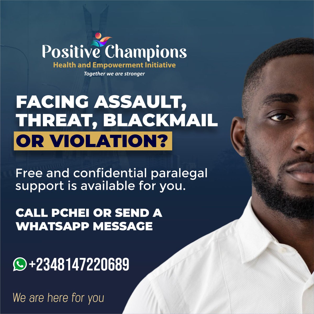 pcheinitiative's tweet photo. Do not suffer in silence.. Anywhere across the Southwest of Nigeria..
We are available for you...
#pchei
#paralegal
#Humanrights
#pcheicare
#speakout https://t.co/0LTS2E03uJ