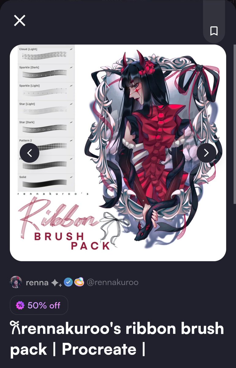 rennakuroo's tweet photo. 𐙚 PROCREATE BRUSH SALE! ૮₍ ´ ꒳ `₎ა 
I just made a brush pack with 15 brushes included for 50% OFF on my VGen Shop ♡
[Starting from $1.50 for only a week!]
・・・・・
#VGenShop #procreate #brushset https://t.co/Lw3HW10Dzj