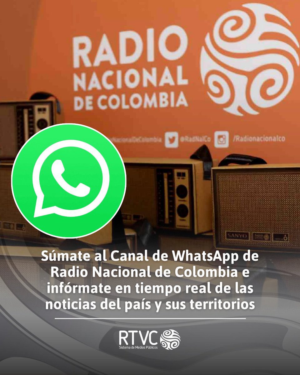 Infórmate en tiempo real con Radio Nacional de Colombia. <a href="/RadNalCo/">Radio Nacional CO</a> 

Les invito a unirse al canal de WhatsApp aquí: acortar.link/nQZamW