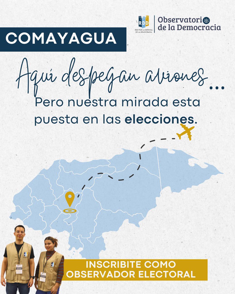 ¡#Comayagua te estamos buscando🕵🏽‍♀️🔍!

🙌 Sé parte del próximo proceso electoral 
e inscribite como voluntario para observar las elecciones generales 2025 🇭🇳.

#ObservaciónElectoral #EleccionesHN2025 #OjoAlVoto