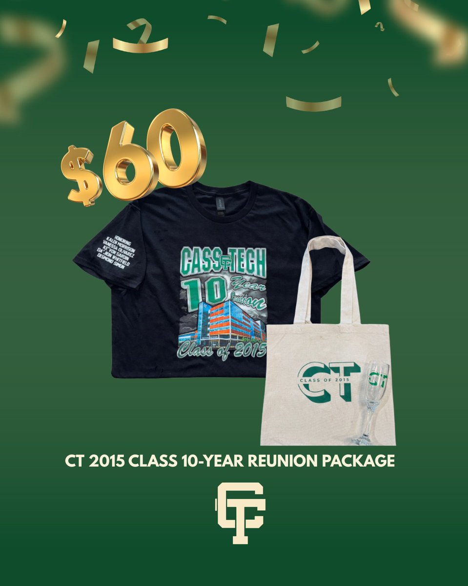 CTMoneyTeam15's tweet photo. Don’t act like you didn’t know tomorrow is the last day to purchase merch🔥

Represent the CT Class of 2015 in style💚

This swag is limited and won’t last forever — grab yours while you still can!

https://t.co/ubZOE4yITp https://t.co/yY4NUNI6jj