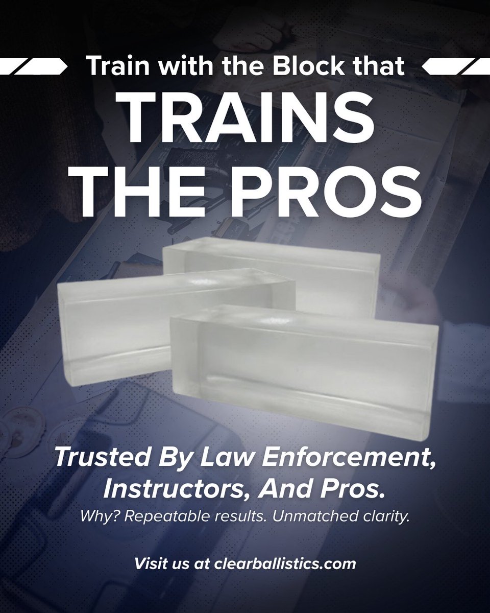ClearBallistics's tweet photo. From law enforcement to elite instructors... 
Clear Ballistics gel blocks are the training tool of choice. 💯👈   

Visit our website to check our products! 

#clearballistics #clarityintraining #ballistictesting #seewhatyoushoot #training #ballisticgel https://t.co/p5btQdy4wM