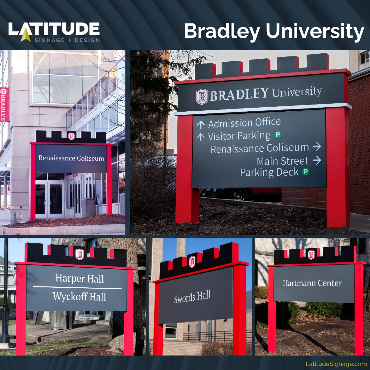 LatitudeSignage's tweet image. Dropping off students at college soon? Take notice of the signage that helps students find their way (literally) while adding a sense of identity to the campus. More here: latitudesignage.com/case-studies/n…
#signage #signdesign #architecturalsignage #signs #wayfinding #backtoschool