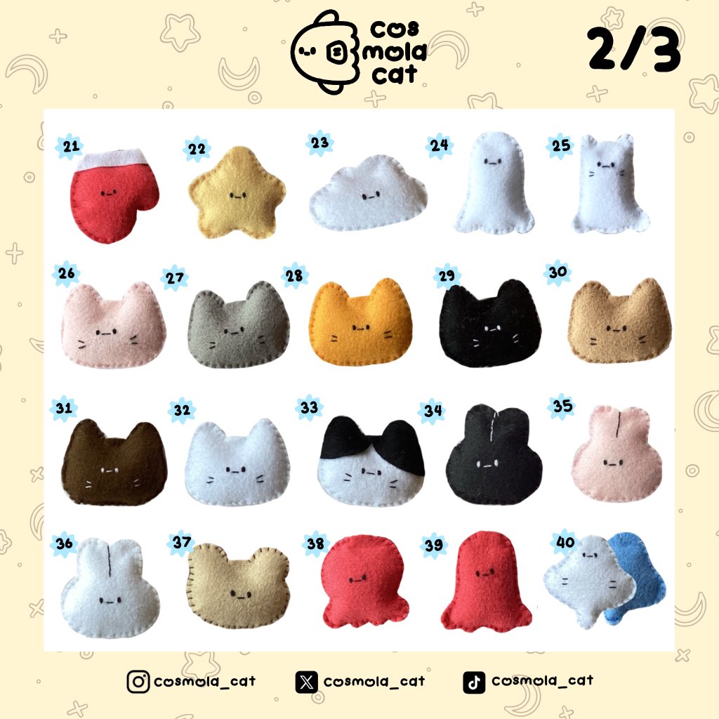 cosmola_cat's tweet photo. 🪼สินค้าผ้าสักหลาด🐟
กิ้บติดผม พวงกุญแจ เข็มกลัด
สามารถเปลี่ยนสีผ้า,add on ได้ค่ะ
เริ่มต้น 39฿ | ค่าส่ง 40฿
⬇️รายละเอียด ⬇️
https://t.co/skgGb9Cjbt
DM ✅ Custom ✅
#พวงกุญแจ #กิ๊บติดผม #hairclips #สายห้อยโทรศัพท์ #griptok #ของแจก #รับทำของแจก #Giveaway https://t.co/2LtzMwpCdS