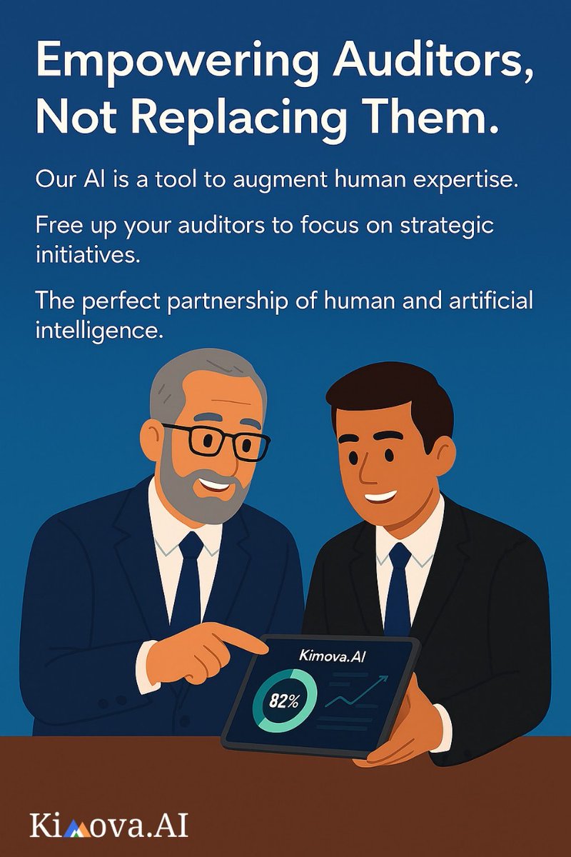 KimovaAI's tweet photo. ๐ค Empowering auditors, not replacing them.
https://t.co/gfrwxtCtRe frees auditors from routine tasks so they can focus on strategy & impact.
Contact us at info@kimova.ai
#KimovaAI #ISO42001 #ASKAIMS #EU #Turboaudit #AIPolicy #Cybersecurity #AuditAutomation #ISO27001 https://t.co/t3IJkXjYv3