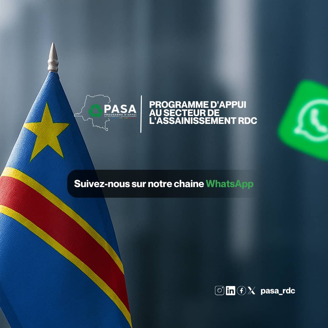 Pasa_rdc's tweet image. Suivre la chaîne Programme d’Appui au Secteur de l’Assainissement sur WhatsApp  : whatsapp.com/channel/0029Vb…