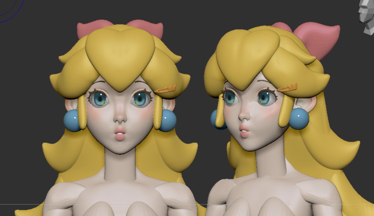 WIP!💙
#PrincessPeach #WIP #3dart #zbrush
