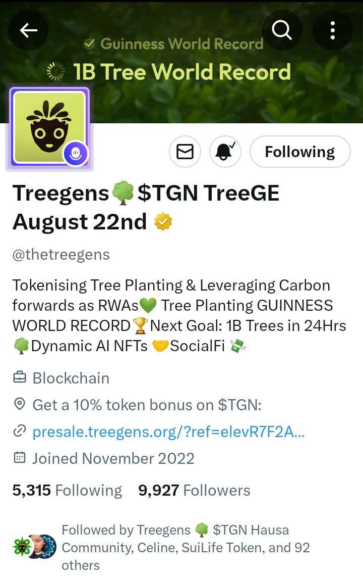 Zaidu Mohammed (@zaiduweb3) on Twitter photo Guys take <a href="/thetreegens/">Treegens🌳$TGN TreeGE August 22nd</a> to 10k followers before $TGN Tomorrow
And follower <a href="/Treeegens/">Treegens 🌳 $TGN Hausa Community</a> Hausa communnity Guys take <a href="/thetreegens/">Treegens🌳$TGN TreeGE August 22nd</a> to 10k followers before $TGN Tomorrow
And follower <a href="/Treeegens/">Treegens 🌳 $TGN Hausa Community</a> Hausa communnity