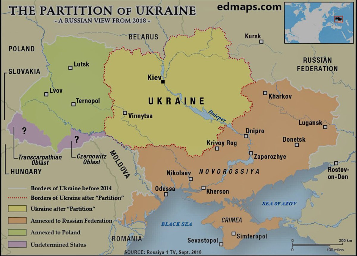 BlueDot2022's tweet photo. @BowesChay PARTITIONING OF UKRAINE: All that will be likely left of a postwar Ukraine will be a land-locked rump state on a greatly expanded Polish frontier. The longer this war drags on, the less territory Kiev will have to govern.  @georgegalloway 🇺🇦✔️ https://t.co/Zme8wi5stx